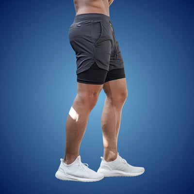 FlexStride Löparshorts med Fickor | Andningsbara Herrshorts för Gym, Löpning och Träning utomhus