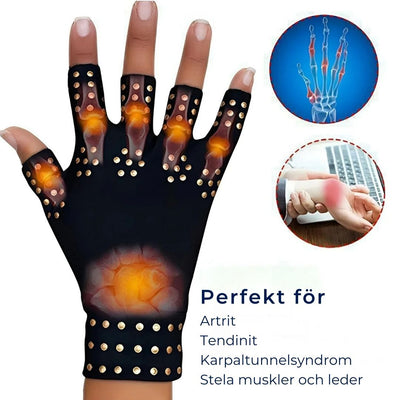MagnetFlex Fingerlösa Artrithandskar | Magnetisk Kompression för Smärtlindring, Bättre Cirkulation & Minskad Svullnad